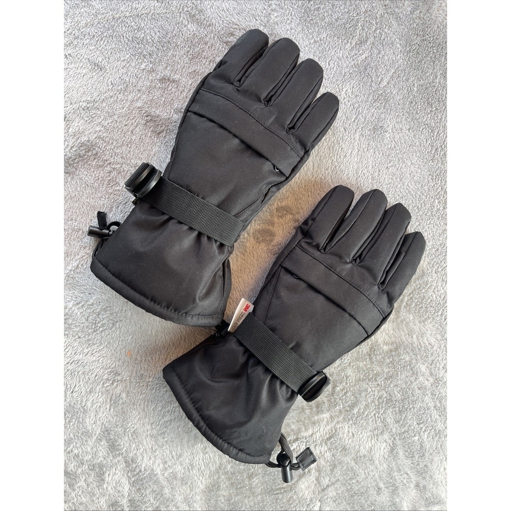 3M THINSULATE Winter Gloves Men's Med Black Snow Ski Knitted Plain